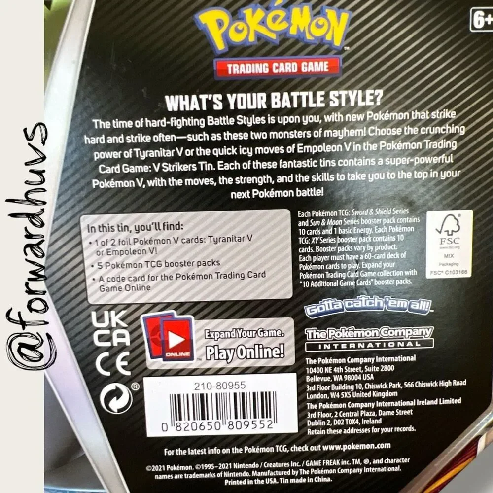Pokémon V Strikers Tin – Empoleon (Empty Collector’s Tin)